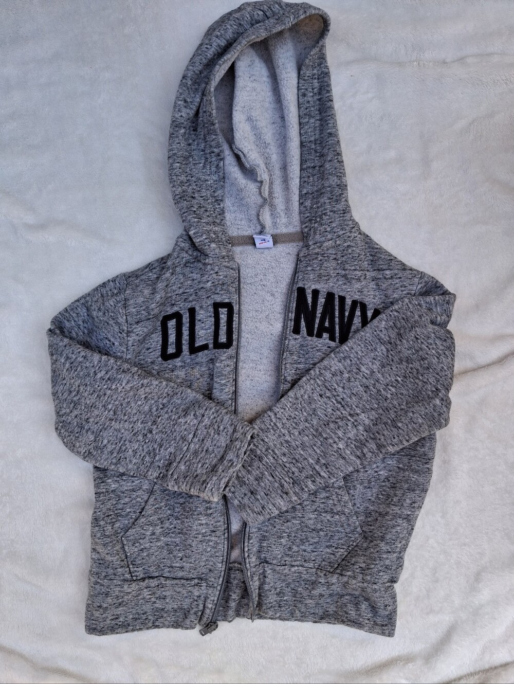 Old Navy Kids' Grey Sherpa-Lined Zip Hoodie Jacket